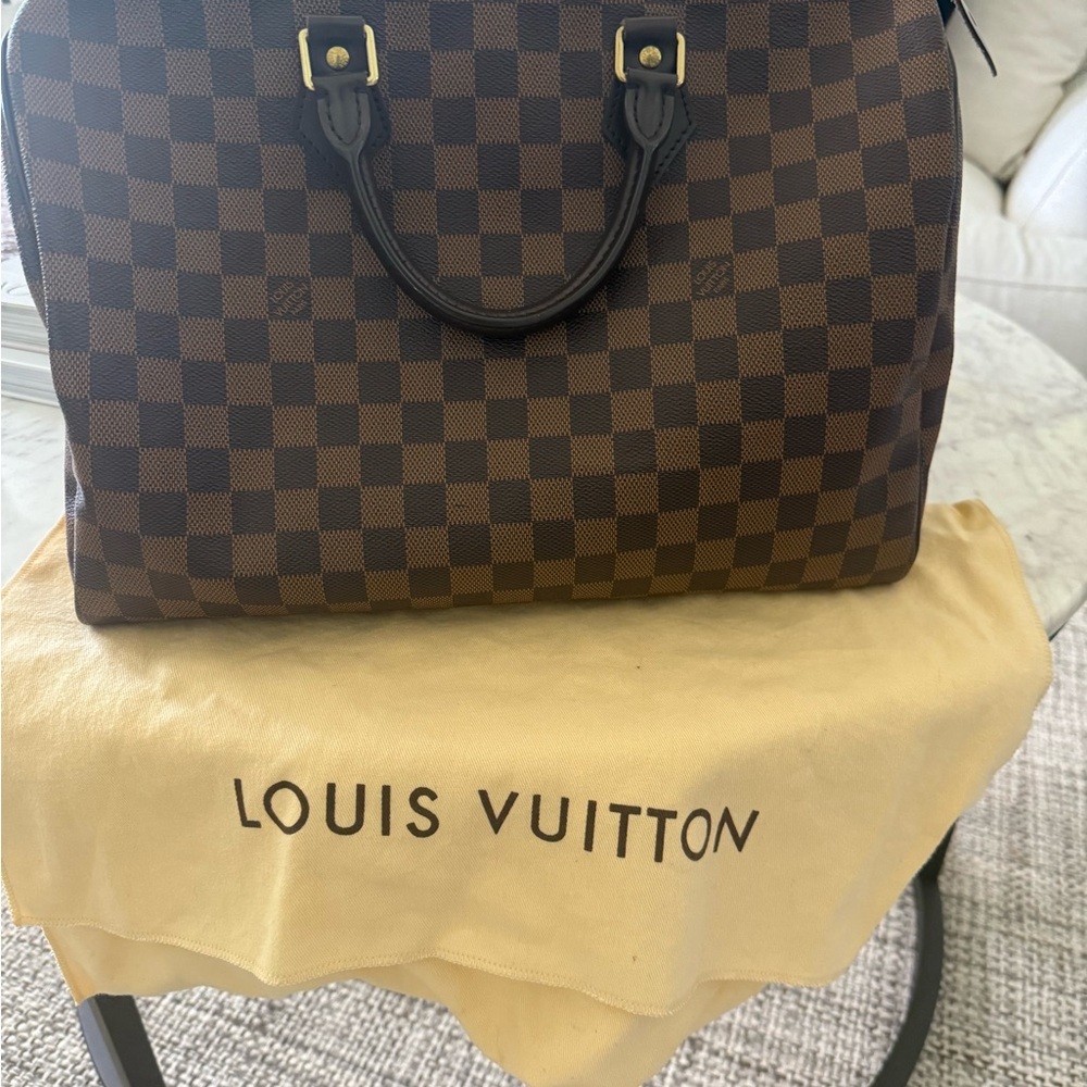 Louis Vuitton Damier Ebene Handbag Speedy 35